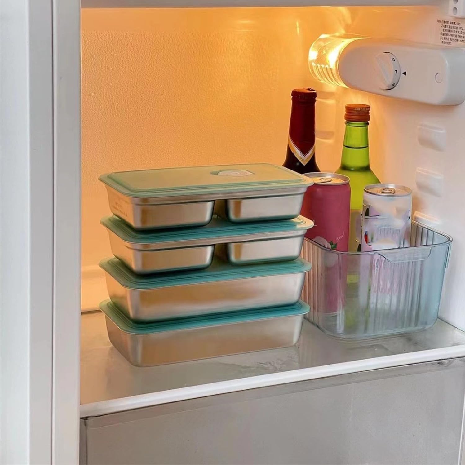 4PCS Grab and Go Snack Containers Stainless Steel Double Compartment Snack Containers, Dishwasher- Reusable Condiment Container with Lids, Snacks Dips Takeout Travel and Outdoor Camping - Image 7