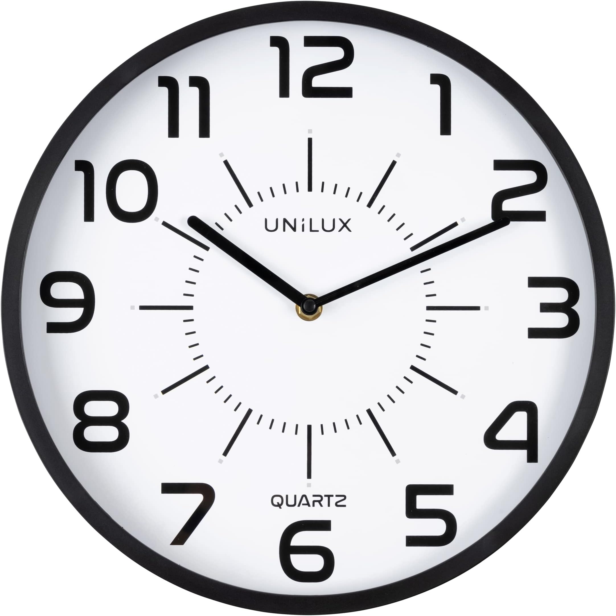UniluxWall Clock, Black, 37.5cm