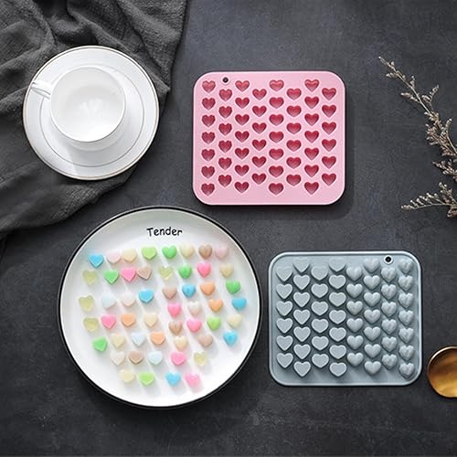 Miniatura 6 de Paquete de 4 mini moldes de silicona con forma de corazón para gomitas, dulces, chocolate, pequeños moldes caseros para perros