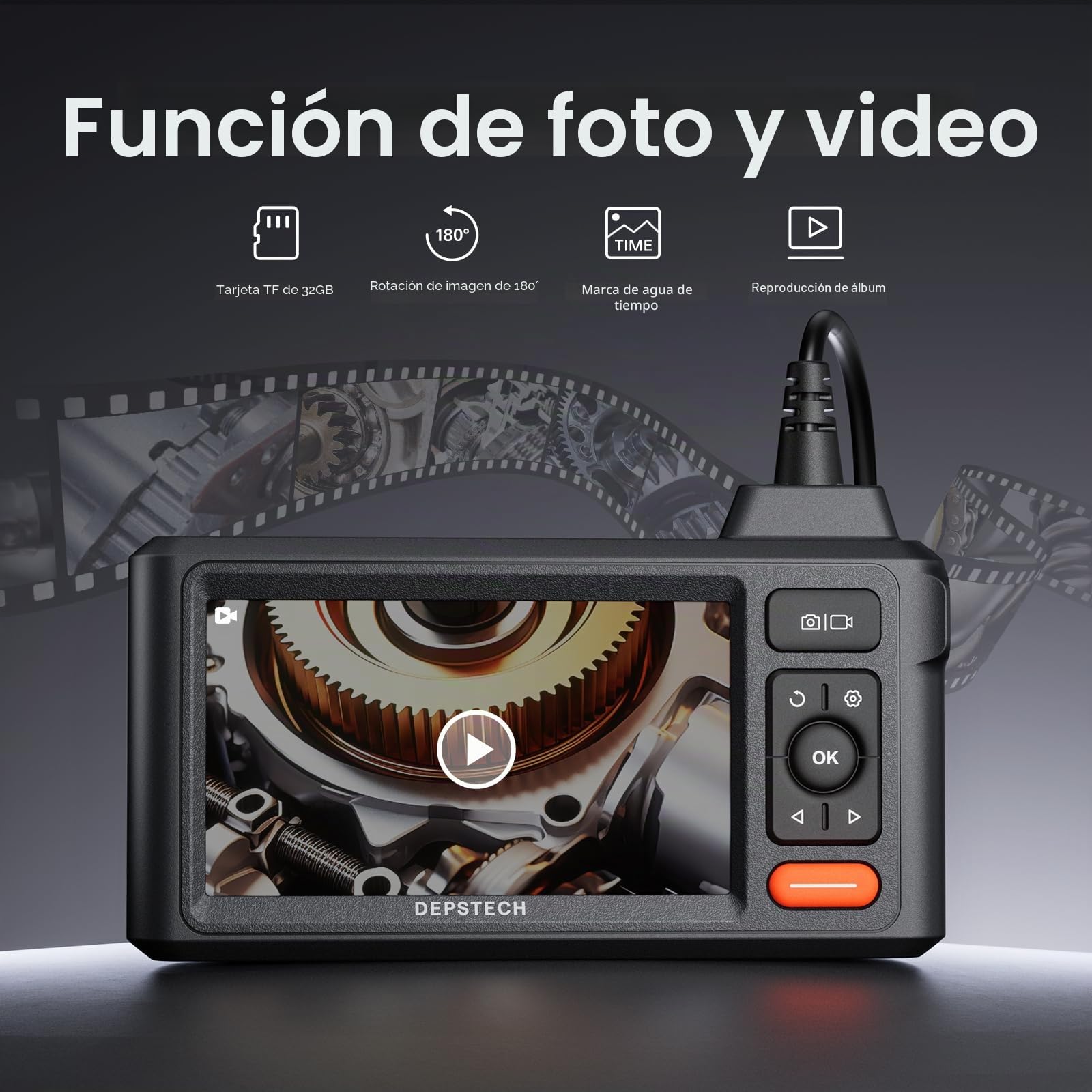 DEPSTECH Endoscopio de triple lente DS620 con luz