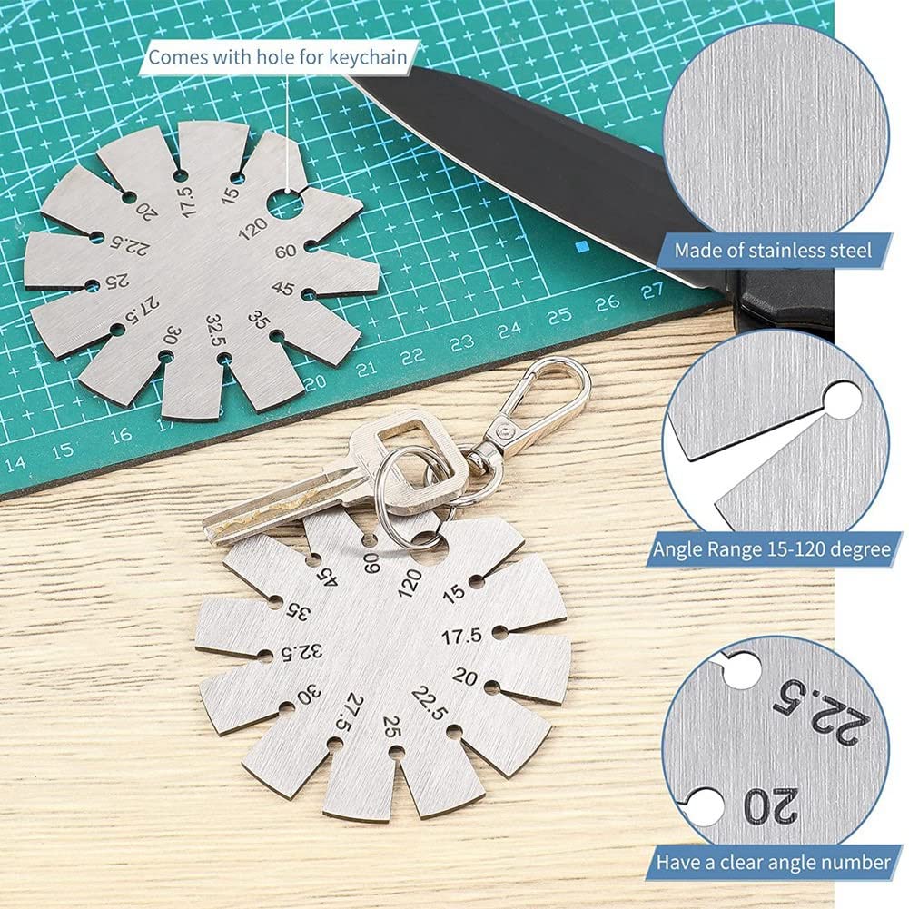 pizarra Bevel Gauge Gauge Round Shape Knife Finder Knife Blade Gauge 15-120° for Measuring Knife