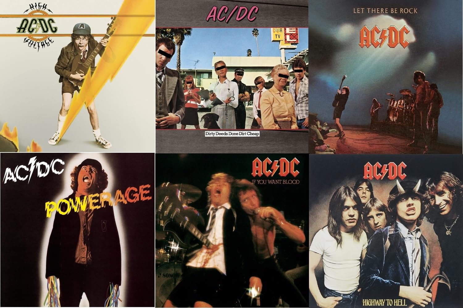 AC/DC, Bon Scott - AC/DC Bon Scott Six-Pack: High Voltage + Dirty Deeds ...