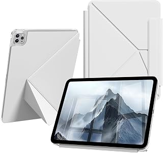 Foldable K-Stand Hard PC Back Folio, Pencil Holder for iPad Pro 11" | For iPad Pro 11 4th/3rd/2nd (2022/21/20). Hard PC back folio, corner protection, multi-angle viewing, K stand, Gray