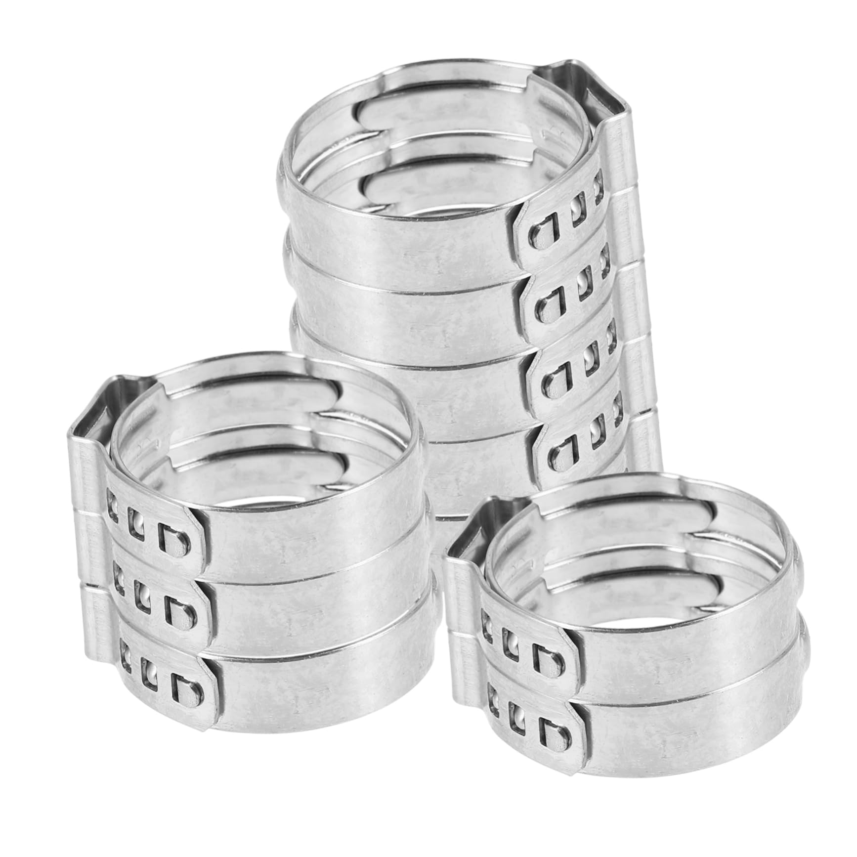 CIYODO 50Pcs Stainless Steel Single Ear Hose Clamps Tightening Range Band Rings for Automotive and Industrial Applications