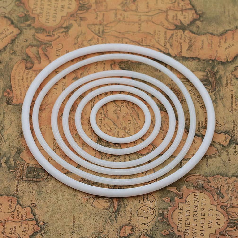 20pcs White Plastic Dreamcatcher Rings DIY Craft Material for Dream Catchers and Mandalas Smooth Plastic Circles for Creative Projects