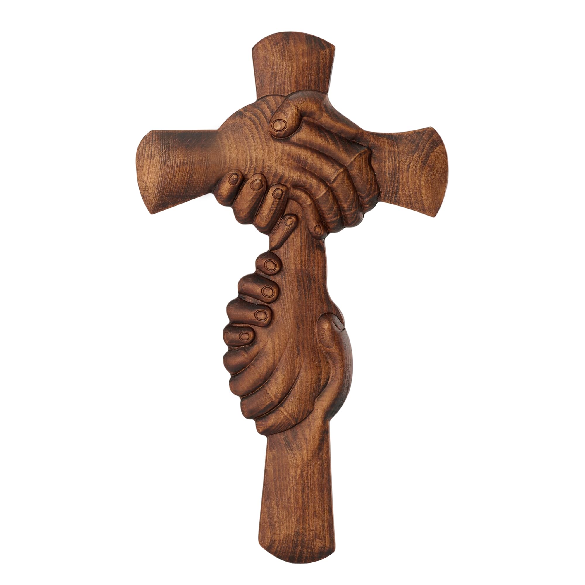 Cruz de madera para pared hecha a mano por BGCOPPER decoración católica artesanal de 10 pulgadas 8