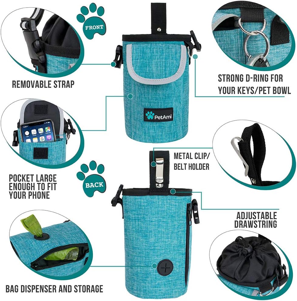 PetAmi Dog Treat Pouch, Large Dog Training Treat Bag with Adjustable Waist Belt - Image 4
