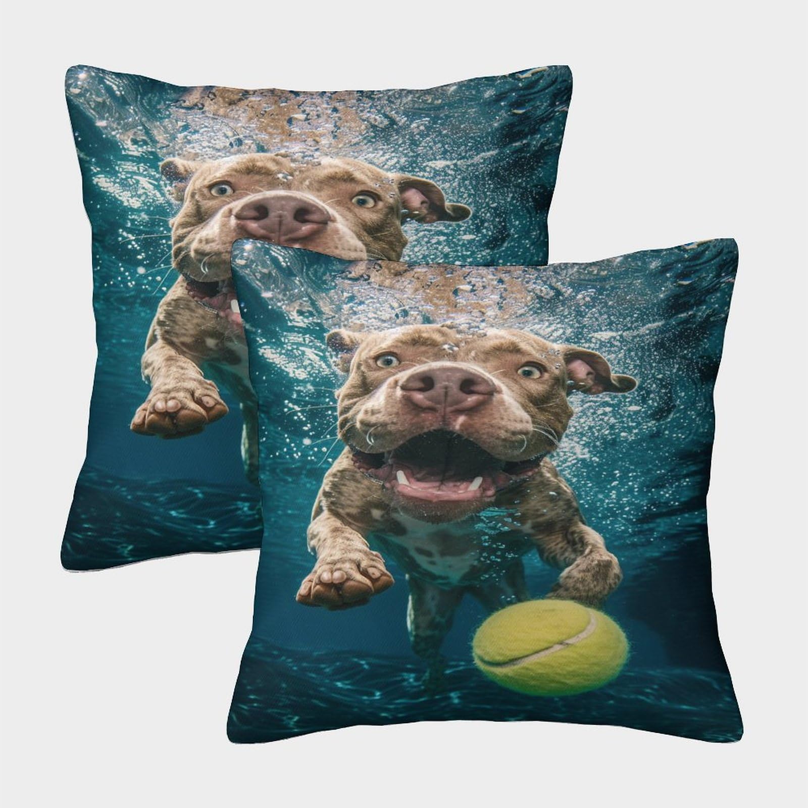 Staffordshire Bull Terrier Cushion Cover 2 Pack Decorative Machine Washable Pillowcases Square Pillow Cases with Invisible Zipper Cushion Covers for Living Room Sofa Couch Bed Throw Pillow Case 45x45c
