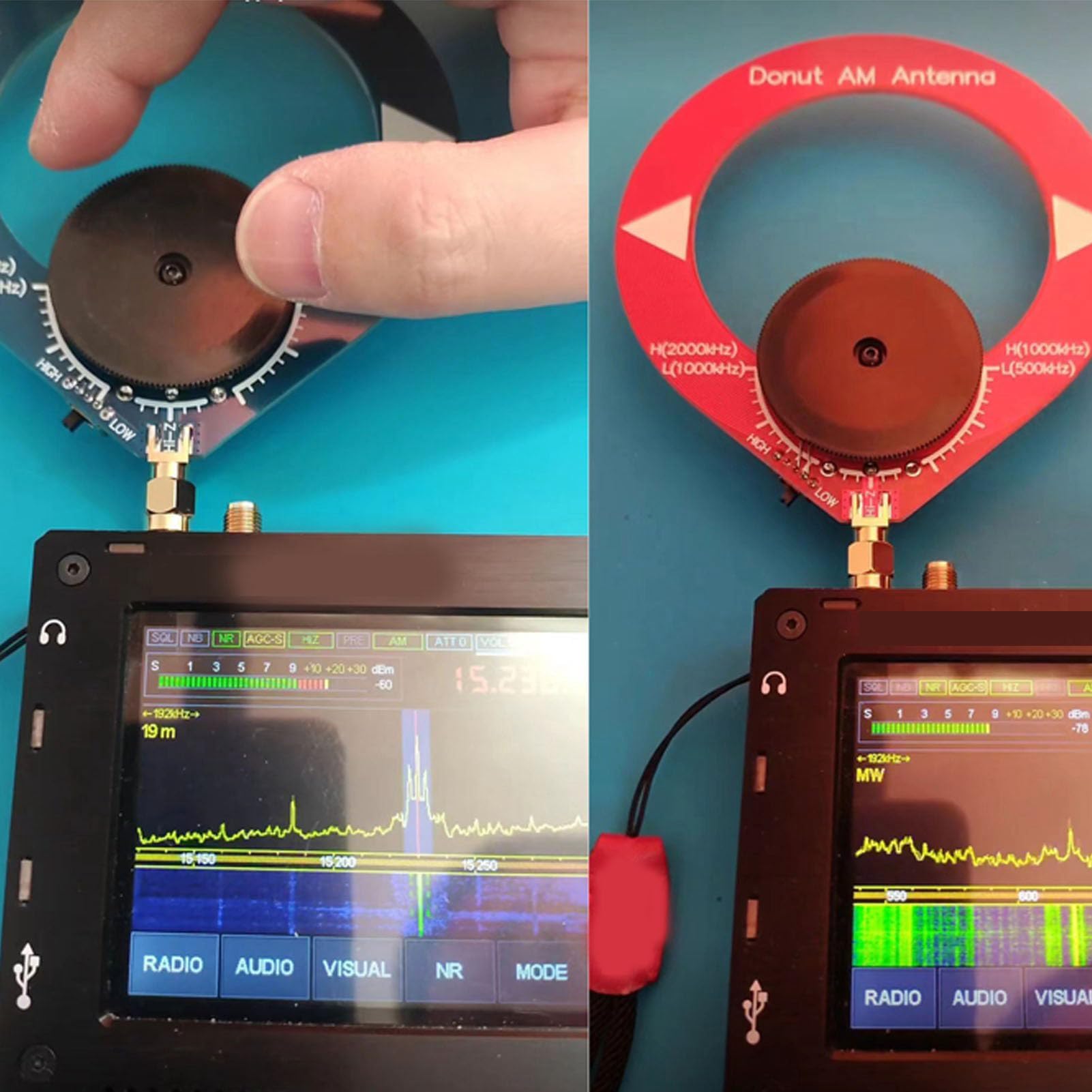 Antenne Donut AM, 2 Pièces Antenne Donut AM MW SW Antenne à Boucle Portable pour Radio à Ondes Courtes, Antennes Radio
