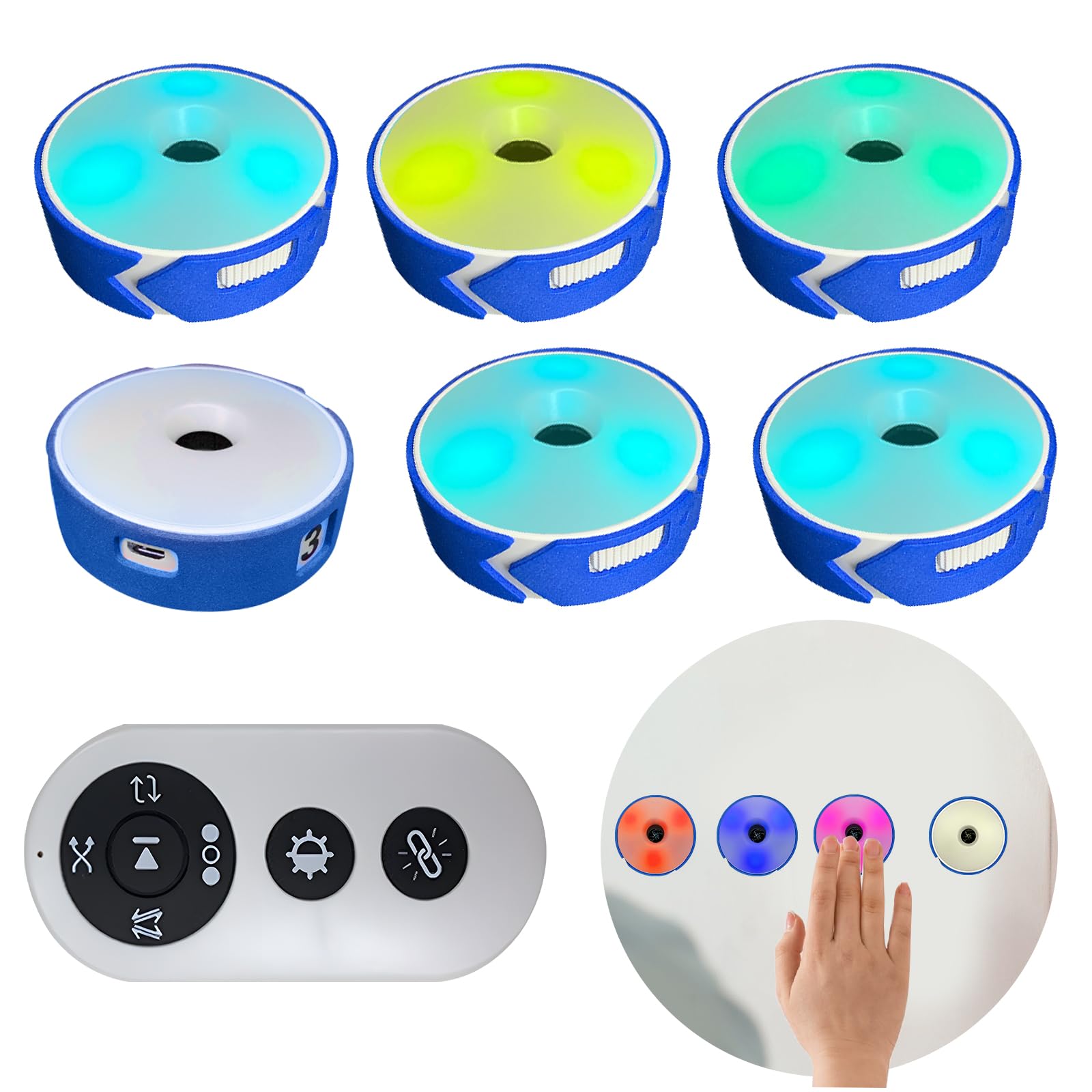 Reaktions-Trainingslichter, 6-teiliges 4-Modus-Sport-Agilitätslicht-Trainingsset mit USB-Ladekabel, Sport-Reaktions-Trainingslichter, Geschwindigkeit für Athleten, Trainer, Fitnesstrainer
