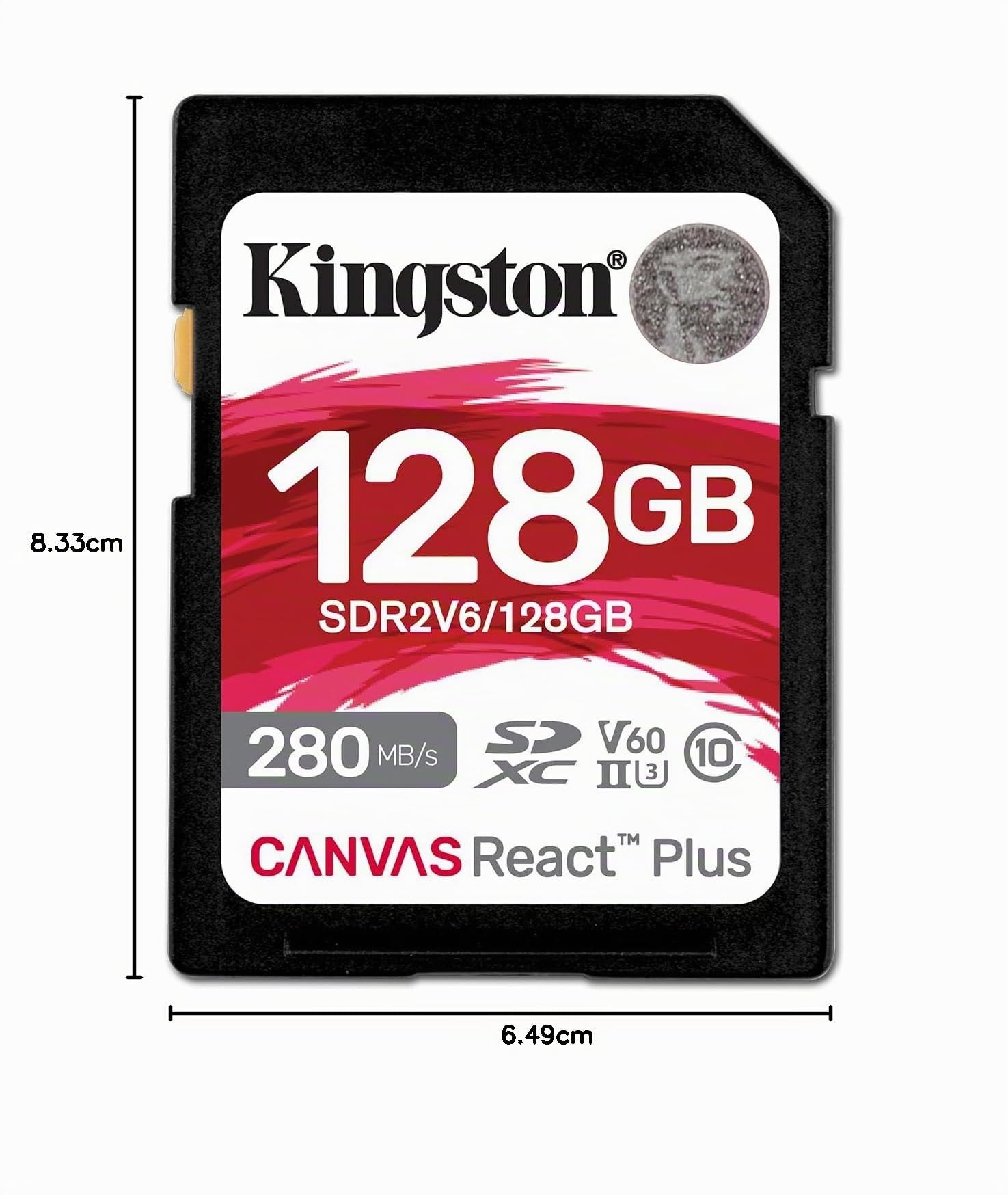 Kingston Canvas React Plus V60 SD 128Go SDXC UHS-II 280R/100W U3 V60 for Full HD/4K