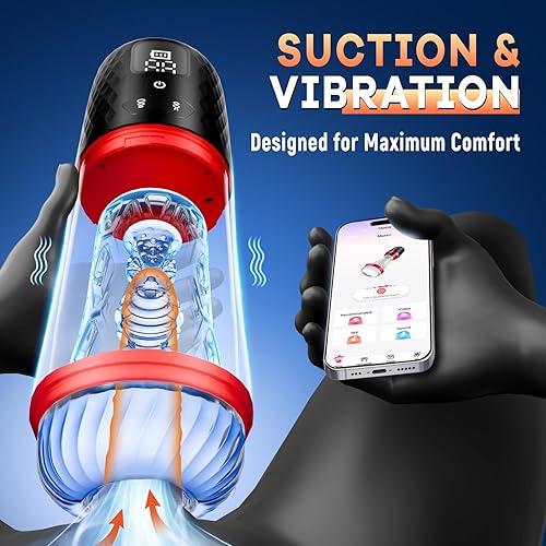 Miniatura 27 de Masturbadores machos de succión automática: 7 vibraciones y succión mejoradas, manos libres, bolsillo para coño macho, con textura realista 3D