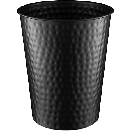 Amazon.com: Monarch Abode Matte Black Metal Wastebasket Trash Can, Hand ...