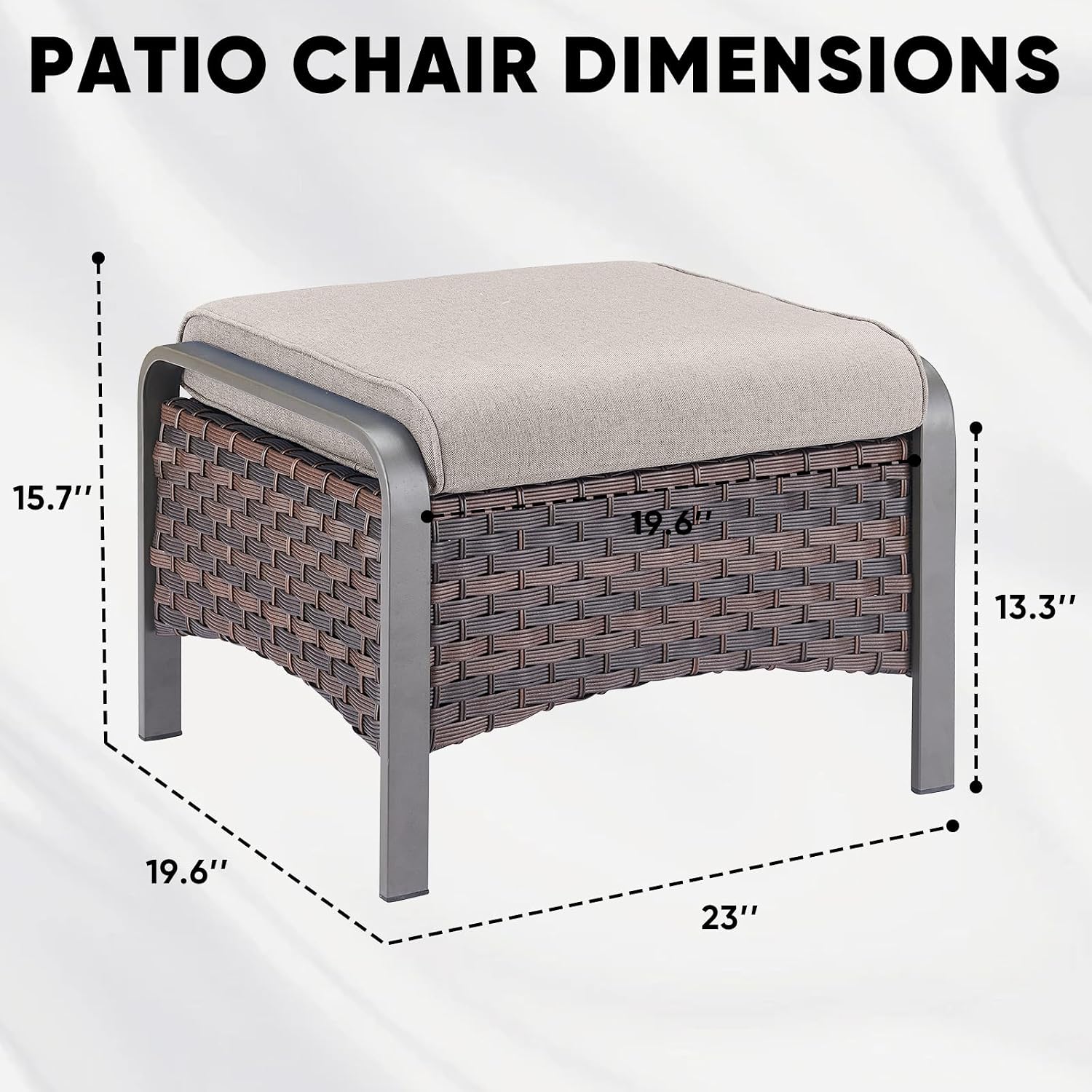 Outdoor Furniture with 3.5-Inch Thick Cushions, Patio Furniture Set with Ottomans, 4 PCS Wicker Conversation Set for Porch, Balcony, Deck and Yard