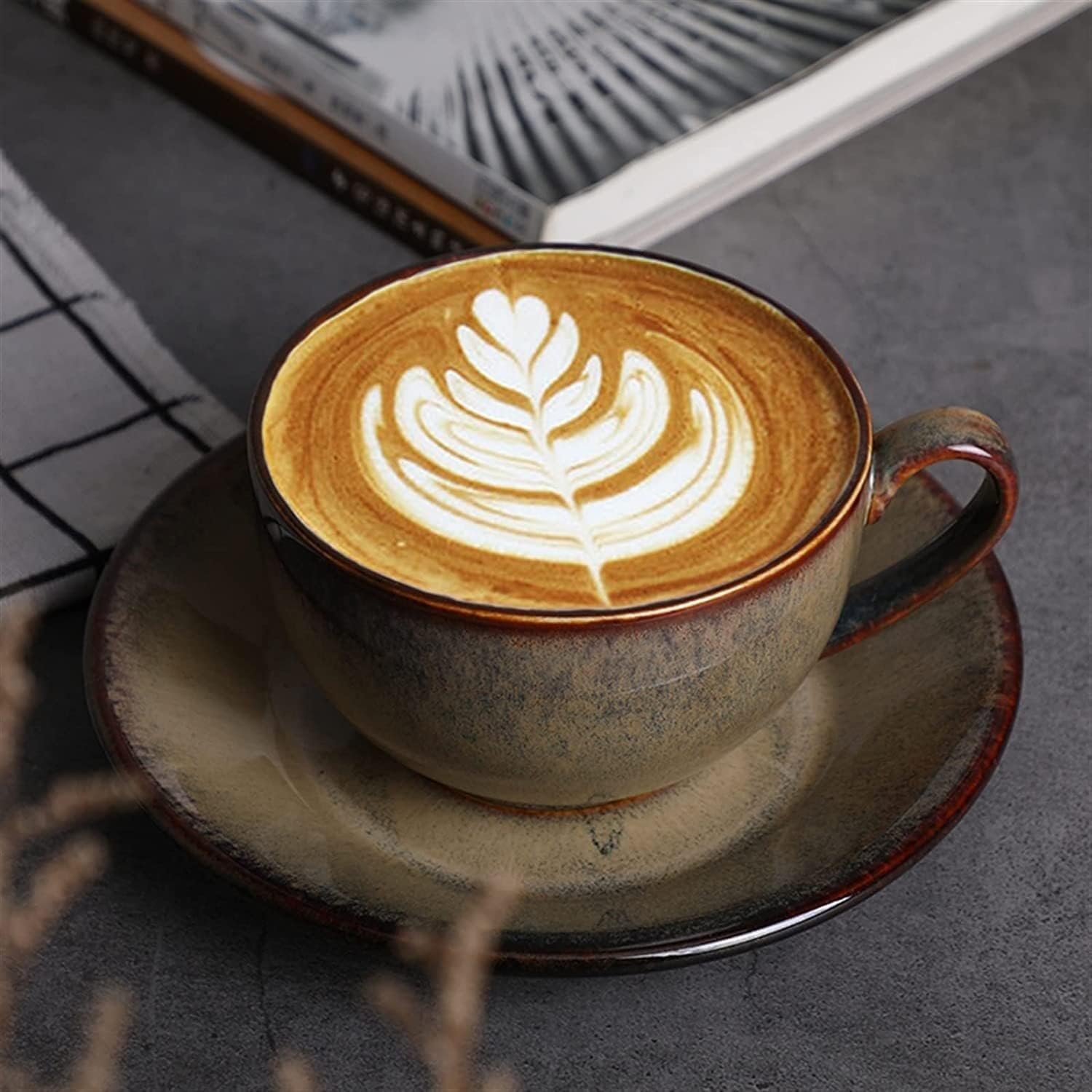 Coffee Cup,Tea Cups,Coffee Cup* Tea Cup and Saucer Set,Ceramic Cappuccino Latte Fancy Coffee Garland Cup and Saucer Set Cups Set