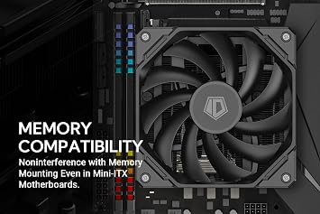 ID-COOLING IS-67-XT Black 67mm Height Low Profile CPU Cooler 6 Heatpipes CPU Air Cooler for HTPCs, ITX, and Small Form Factor Builds, 120x15mm Slim Fan, Support Intel LGA1700/1200/115X, AMD AM5/AM4