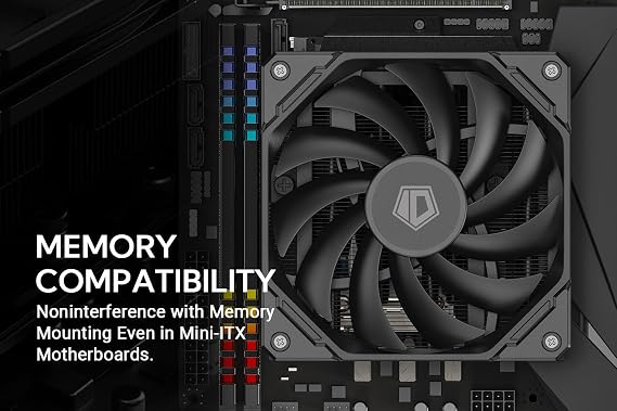 ID-COOLING IS-67-XT Black 67mm Height Low Profile CPU Cooler 6 Heatpipes CPU Air Cooler for HTPCs, ITX, and Small Form Factor Builds, 120x15mm Slim Fan, Support Intel LGA1700/1200/115X, AMD AM5/AM4