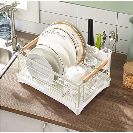 Amazon Persun 食器かご 水切りラック 食器乾燥 食器置き キッチン ポットラック 食器棚 トレー付き 箸かご キッチン収納 水切りラック オンライン通販