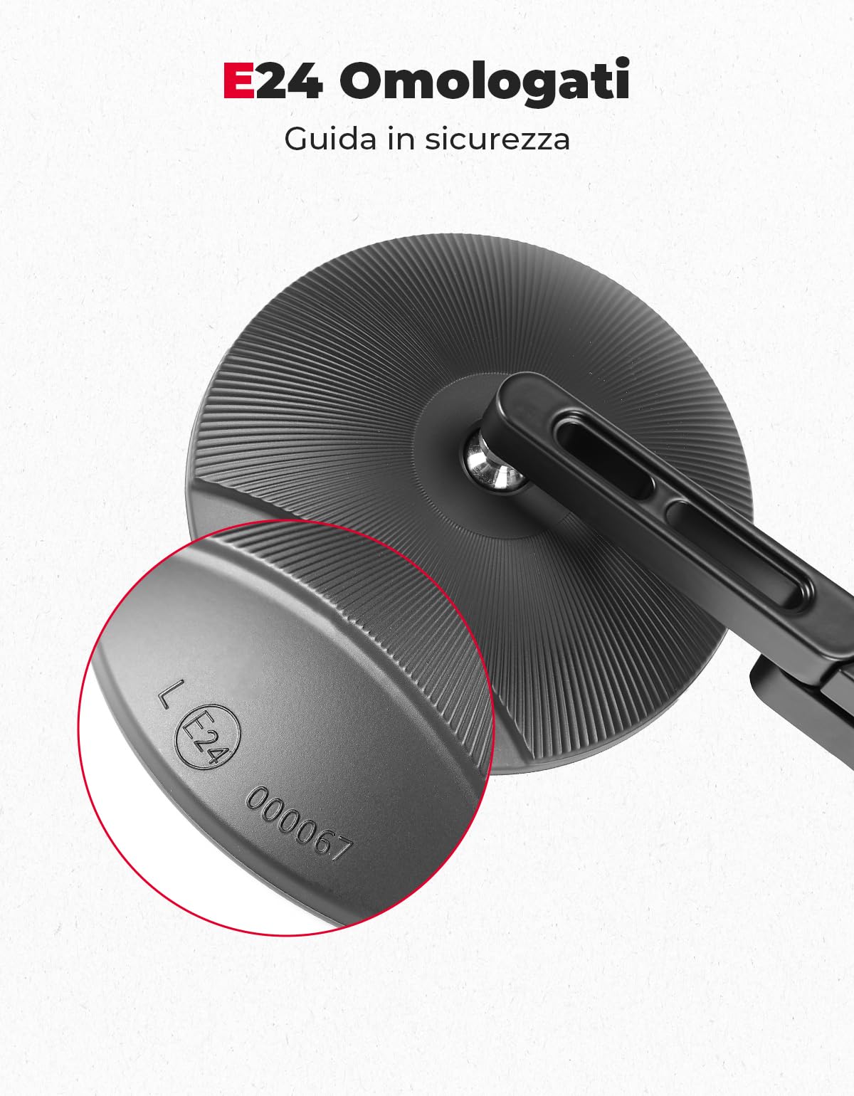 KEMIMOTO Lusterko motocyklowe CNC, testowane E24, obracane 360°, 2 sztuki, okrągłe lusterka na kierownicę
