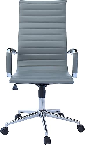 Miniatura 7 de 2xhome Silla de oficina moderna y contemporánea con respaldo alto con brazos y ruedas, asiento ajustable para computadora de trabajo ejecutivo, gris