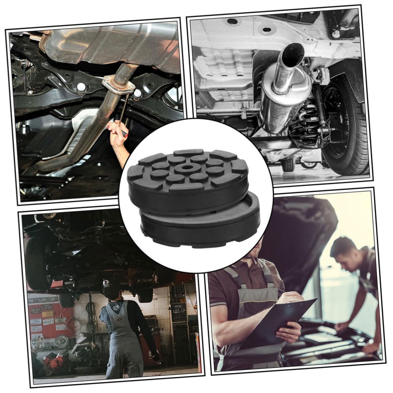 Sosoport Patins Octogonaux Stabilité Améliorée 6pcs en Caoutchouc Antidérapants pour Cric de Voiture pour Adaptés aux Machines de Levage Automobiles