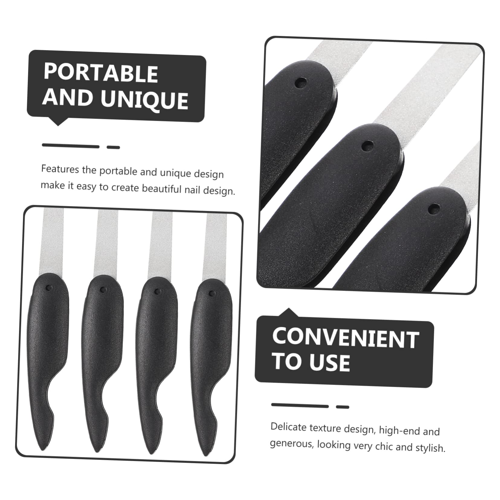 Mikinona 5 Set Di Set Per Unghie Kit Per Manicure Piccole Lime Per Unghie Pieghevoli Set Di Strumenti Per Larte Lime in Acciaio Inossidabile Per Limatura E Lucidatura 6 Pezzi*5