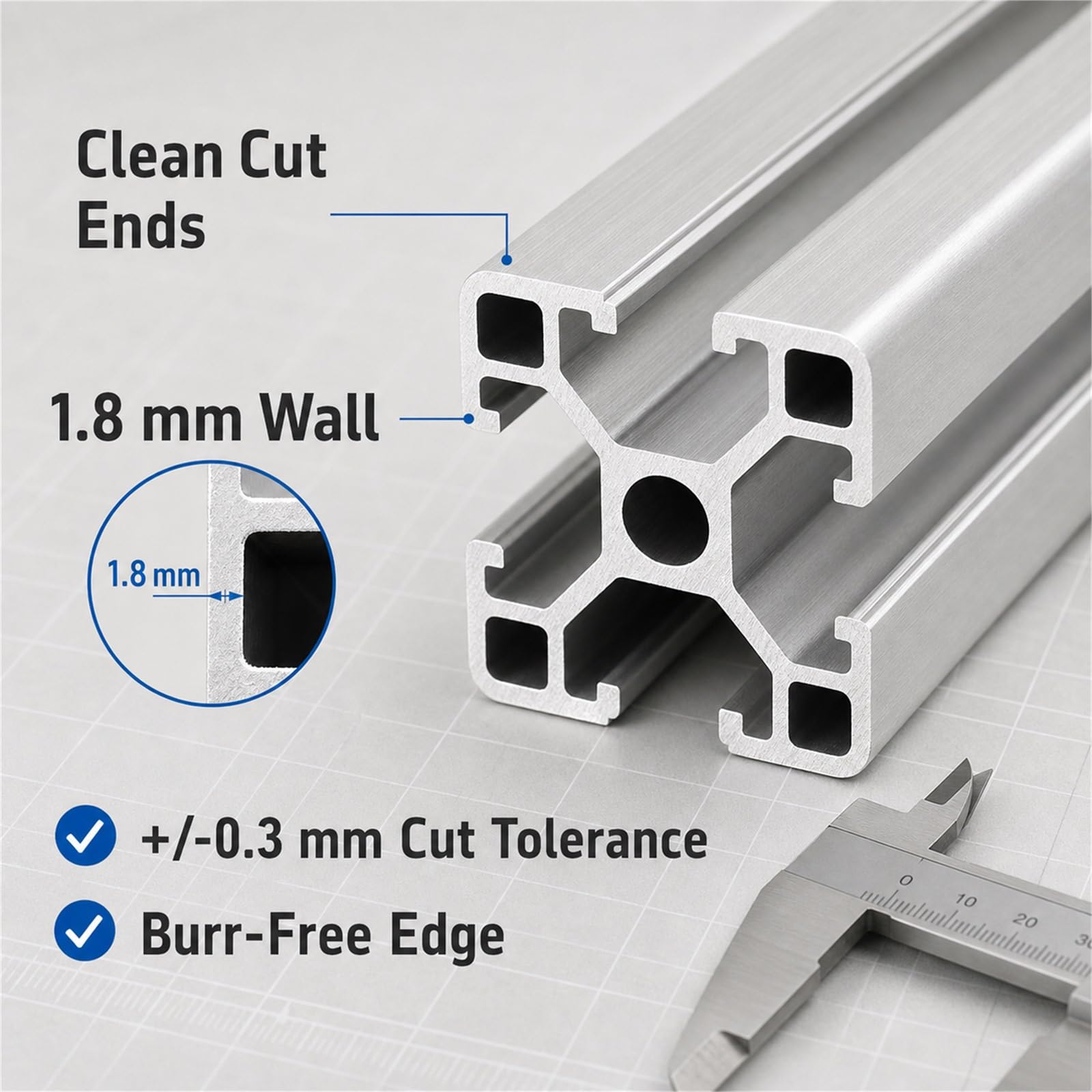 Modulare Aluminiumprofile,Aluminium Alu Profil Eloxiert,Vierkant Alu Profil,Robuste Konstruktion,Stabil Und Langlebig,FüR DIY 3D-Drucker Und CNC-Maschinen
