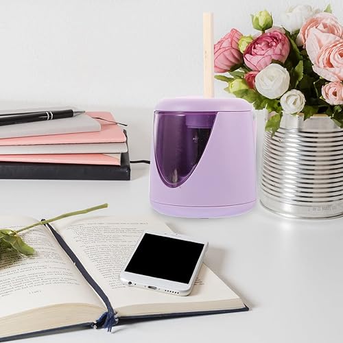 Miniatura 2 de Cortador de lápices eléctrico, sacapuntas eléctrico, sacapuntas automático, funciona con pilas, cortador de lápices de manos, sacapuntas con bandeja