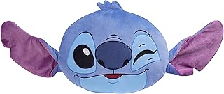 Disney Stitch Kuscheltier Plüsch Kissen, 3D Deko Kissen, Weiches Kuschelkissen für Sofa oder Bett, Geschenke für Kinder (Blau/Lila Stitch)