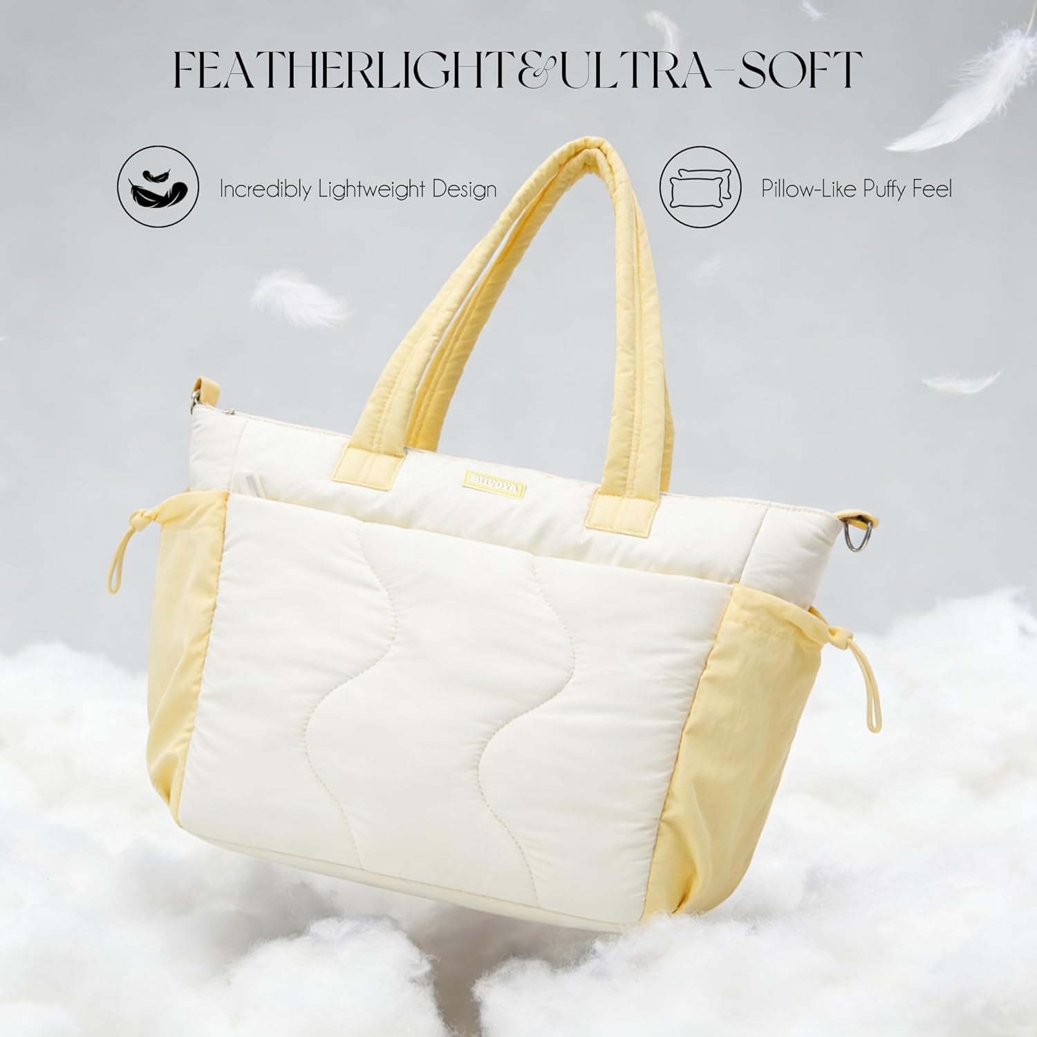 Ultra-Loft Puffy Tote: Lightweight 15.6" Laptop Bag, Curved Quilted Work Travel Bag with Matching Wristlet | Ultra-Loft Tech, Cushioned Soft Base, Wet/Dry Isolation, Sprint-Ready Handle, Featherlight 1.3lbs - Image 7