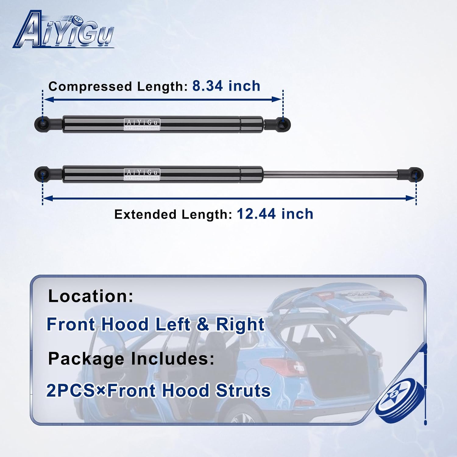 4115 Front Hood Struts Shocks Lift Supports Gas Springs for 1998 1999 2000 2001 2002 2003 2004 2005 2006 BMW 323i E46 325i 328i 323iC 323Ci 325Ci 328Ci 330Ci 325xi 330xi, Pack of 2 PCS