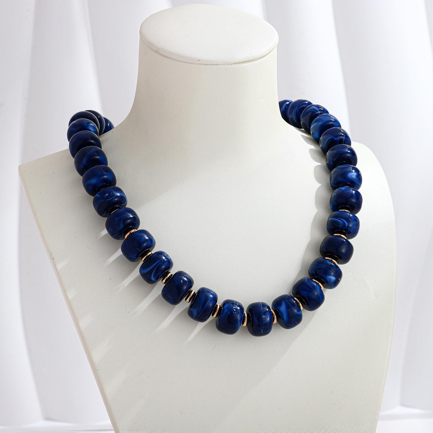 Chunky Beaded Necklace for Women Trendy Statement Big Colorful Resin Bead Choker Necklaces Summer Beach Boho Charm Jewelry Cute Gifts for Love - Image 7