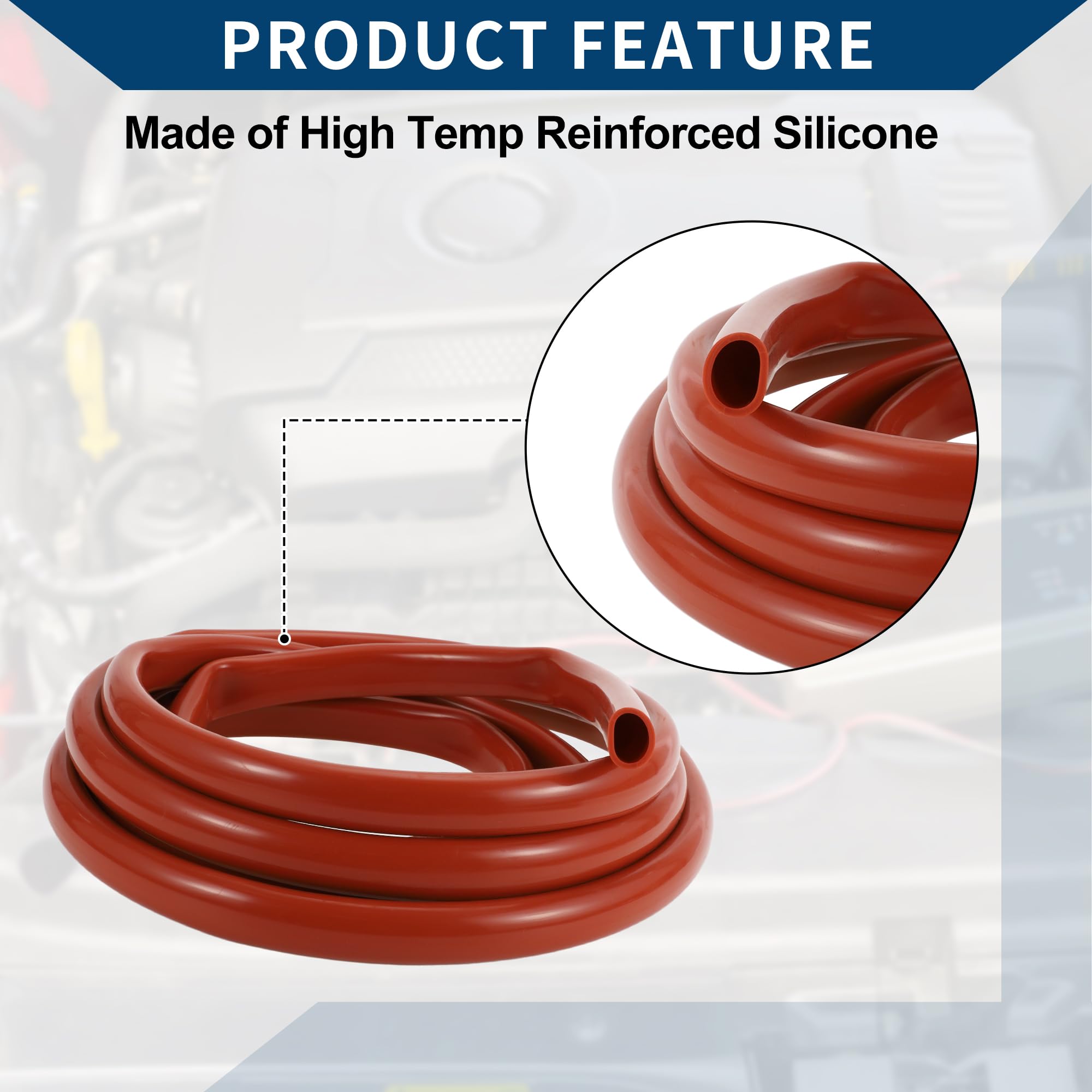 Tubo in Silicone per Aspirazione Tubo per Linea di Aspirazione Automobilistica ad Alta Temperatura 15Ft 13/16" 20mm ID 2.5mm Spessore 1 Pz Rosso