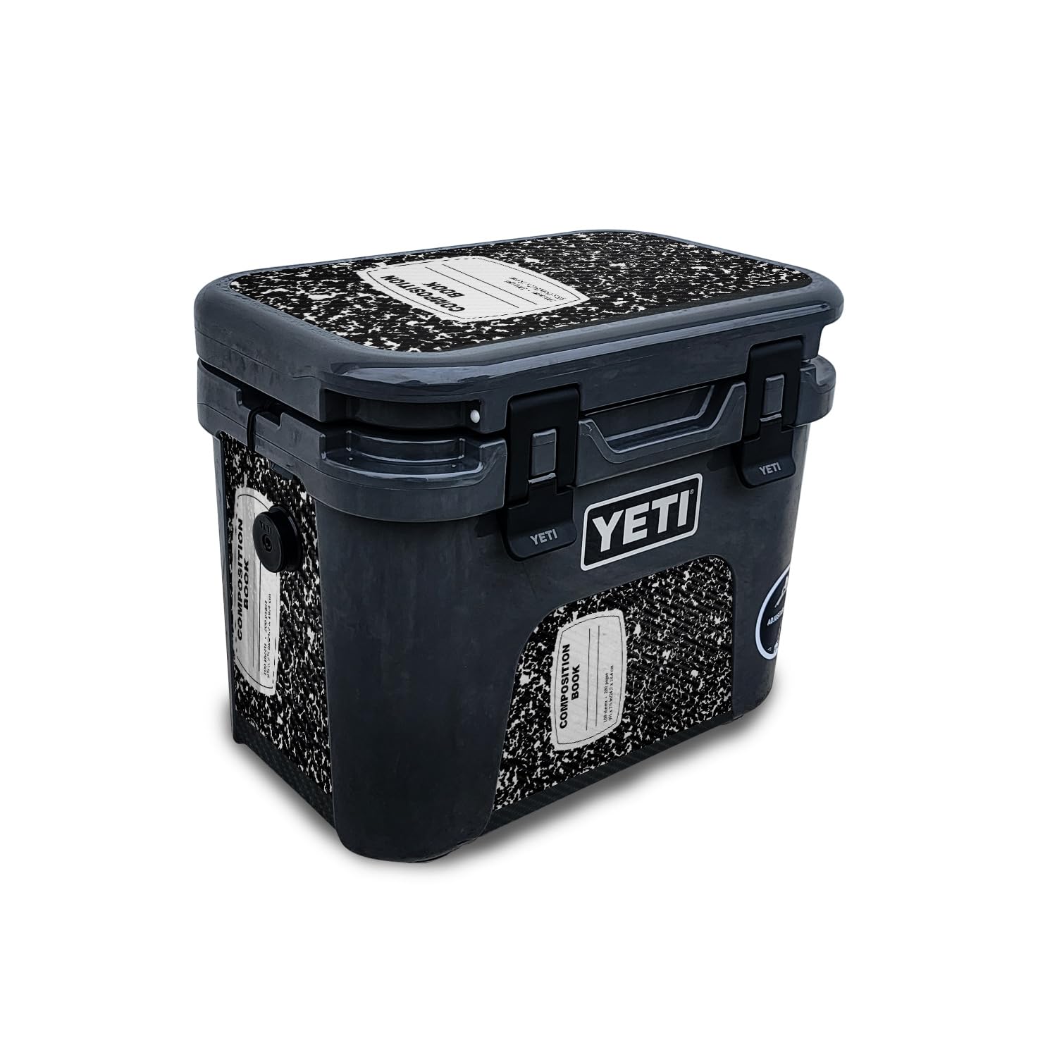 Carbon Fiber Skin Compatible with Yeti Roadie 15 Hard Cooler - Composition Book - Premium 3M Vinyl Protective Wrap Decal Cover - Easy to Apply | Crafted in The USA by MightySkins