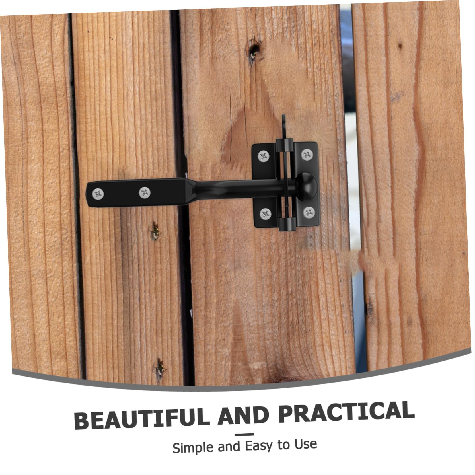 iplusmile Loquet de Portail et Stabilité Renforcée Mécanisme de Verrouillage Fiable en Fer Noir pour Portillon Bois pour Clôtures Extérieures et Fermes