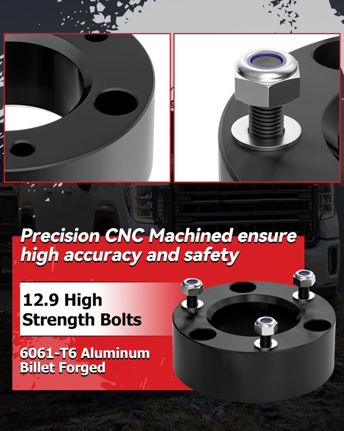 3" Leveling Lift Kits for 2007-2026 Silverado 1500/2007-2026 Sierra 1500,3 inch Forged Front Strut Spacers Leveling Kits