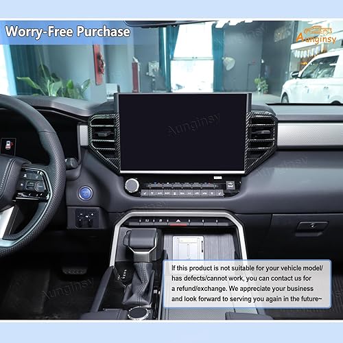 Vista 106 de Cubierta de salida de aire lateral para consola central de automóvil, compatible con Toyota Tundra 2022+ Sequoia 2023+ cubierta de panel de aire