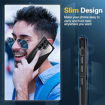 Oterkin for Samsung Galaxy S23 Ultra Case,[10 FT Military Shockproof] S23 Ultra Case with[2 X 9H Camera Lens Protectors] Scratch-Resistant Crystal Clear Phone Case for Galaxy S23 Ultra 6.8 inch-Black