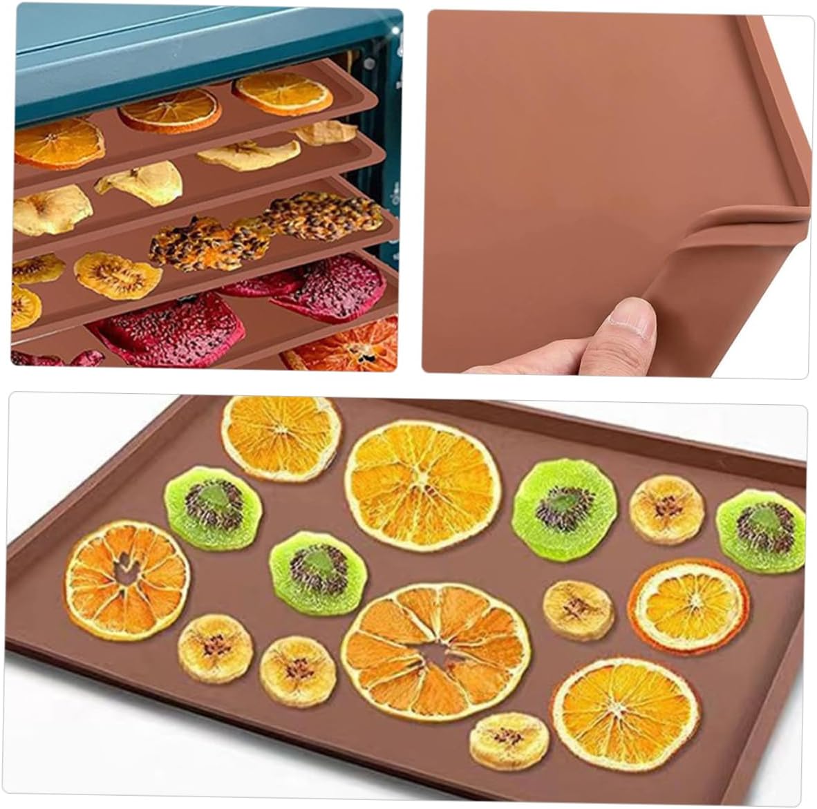 4pcs Food-grade Silicone Dehydrator Mats Non- High-temperature Resistant for Home Food Drying for Dehydrators and Ovens