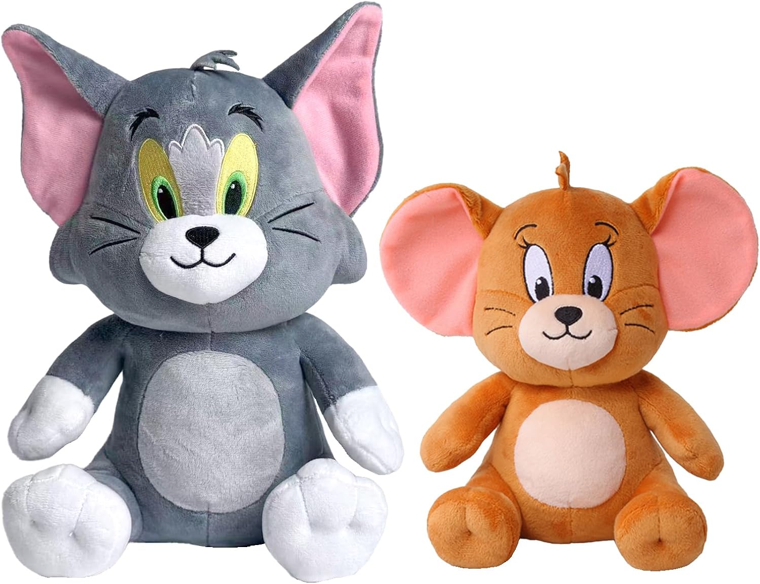 Cartoon Cat and Mouse Plush Toy Set - 11.8in Cat & 7.8in Mouse Stuffed Animals, Cute Cartoon Plushies for Birthday Party Home Decorations,Valentine's Day Gift