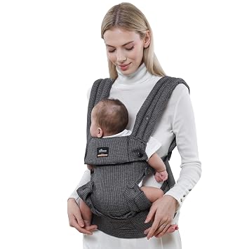 SUNVENO Baby Carrier, Ergonomic Infant Carrier Adjustable Newborn to Toddler Convertible, All Seasons, Grey