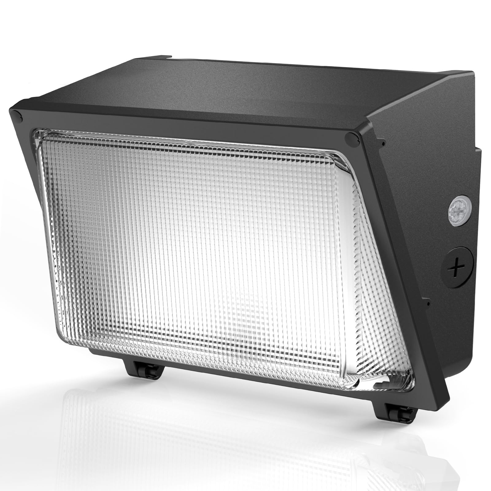 HYPERLITE LED Wall Pack 120W: 18000lm Glass Lens Dusk to Dawn Outdoor Lighting - Outdoor Security Flood Lighting for Yard Patio UL Listed