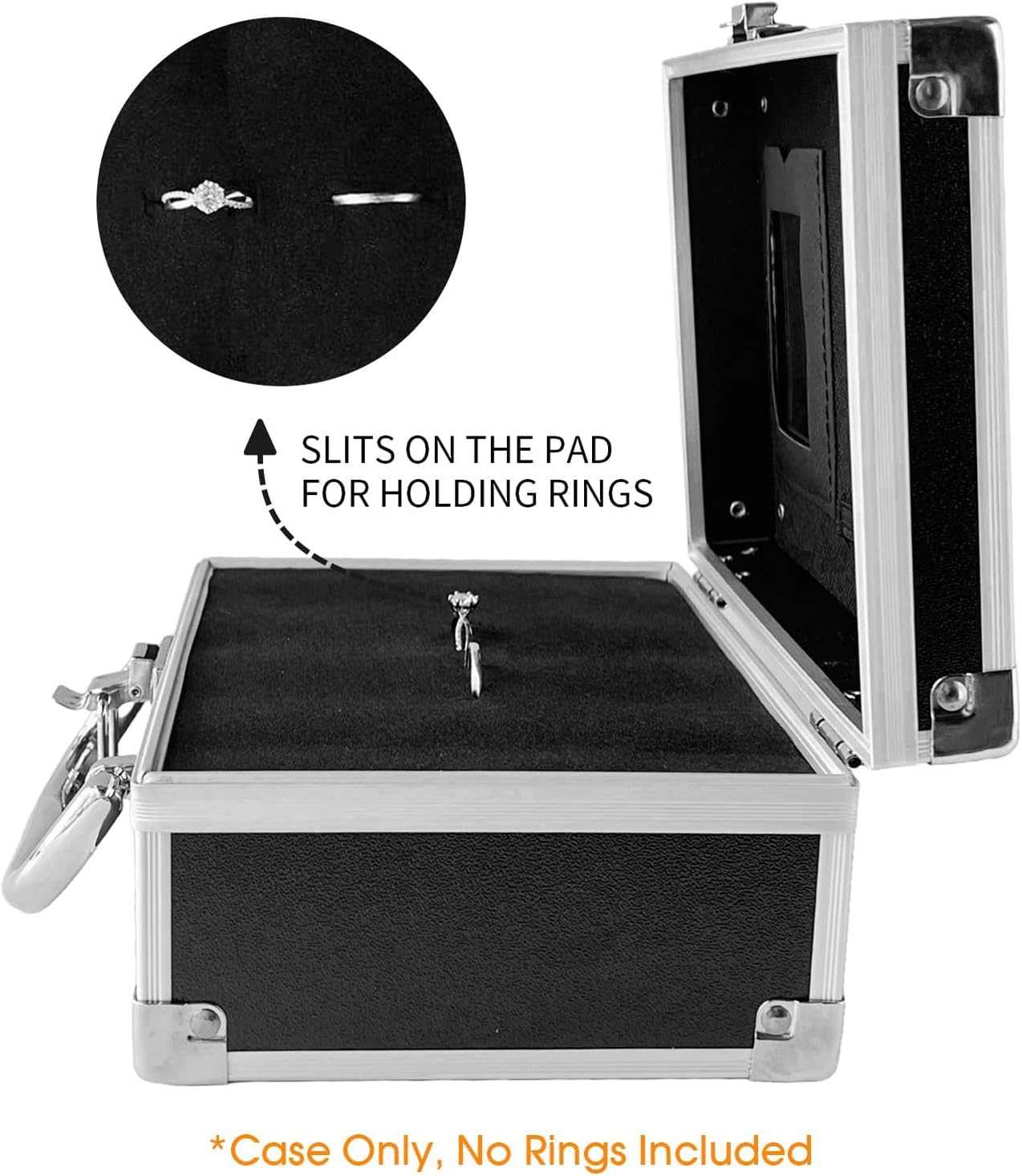 Wedding Ring Security Box for Young Boys, Portable Buckle Closured Security Briefcase with Padded Pillow Lining, Ring Bearer Gifts for Ceremony Proposal 7.9 x 5.5 x 3.5 inch