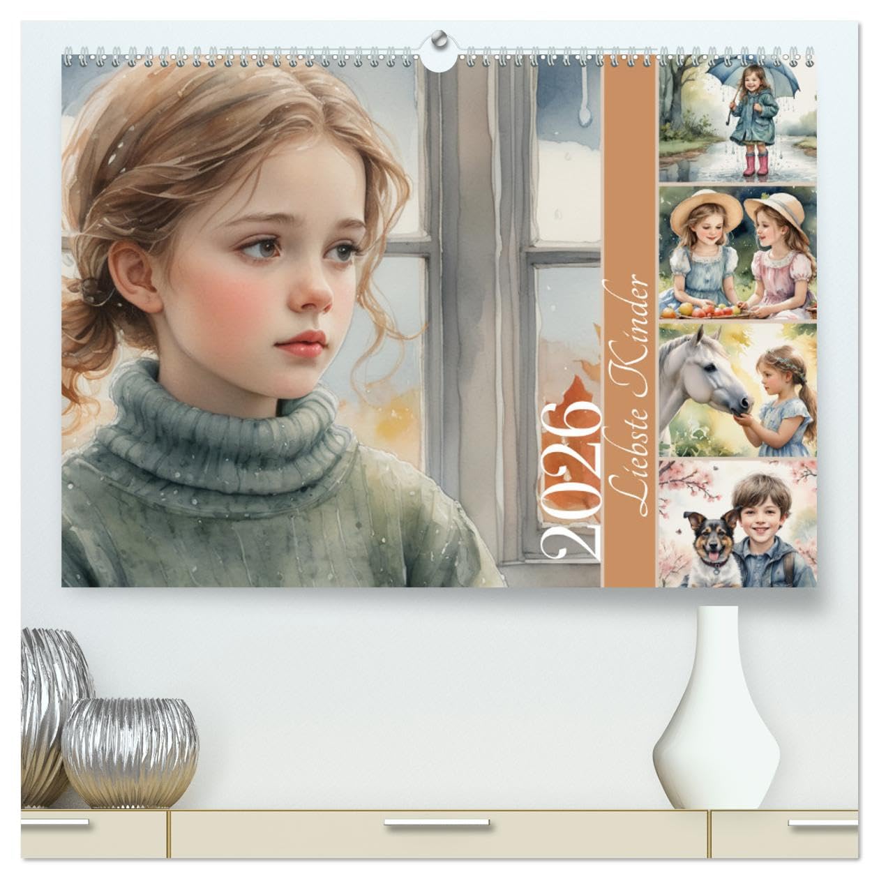 Liebste Kinder (hochwertiger Premium Wandkalender 2026 DIN A2 quer), Kunstdruck in Hochglanz: Schöne Aquarelle von unbeschwerten Kindern. (CALVENDO Menschen)