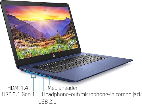 Miniatura 2 de Computadora HP Stream pantalla 14 pulgadas HD (1366 x 768), procesador Intel Celeron N4000 de doble núcleo, 4 GB de RAM, 64 GB eMMC, HDMI, WiFi,