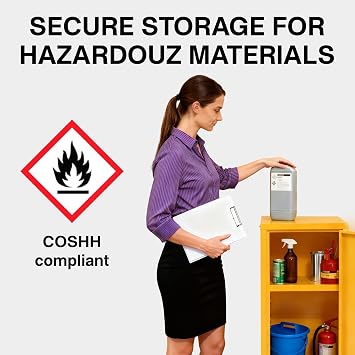 AIWFL 35.8 x 18.1 x 18.1 Flammable Storage Cabinet, Galvanized Steel | Flammable Safety Cabinet with Adjustable Shelf, Hazardous Garage Cabinets for Home Industrial and Commercial Use