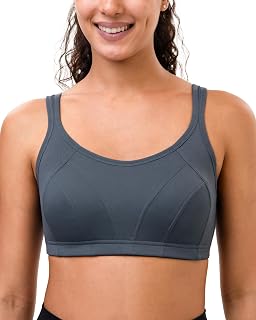 Racerback Sports Bras for Women High Support Adjustable Straps Molded Cup Workout Fitness Running Gym Bra