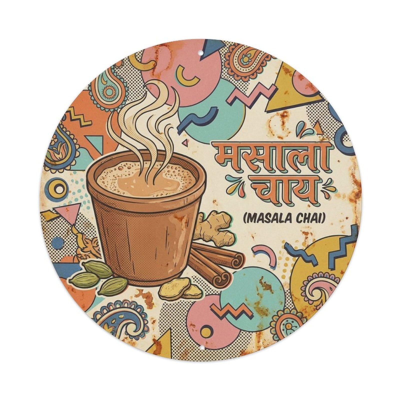 Tea Cup Infusion India Travel Afternoon Brew Bold Pop Metal Tin Sign
