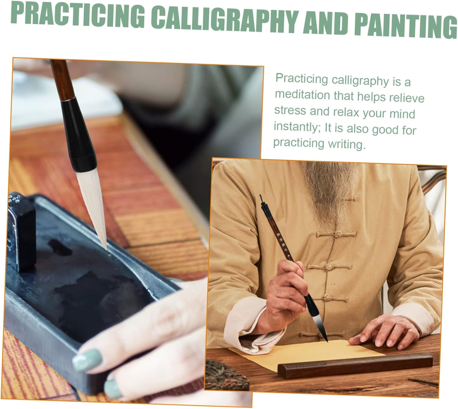 Sturdy Lightweight Chinese Painting Brush Set 10pcs Watercolor Ink Brush Pen for Painting Professional Calligraphy Writing