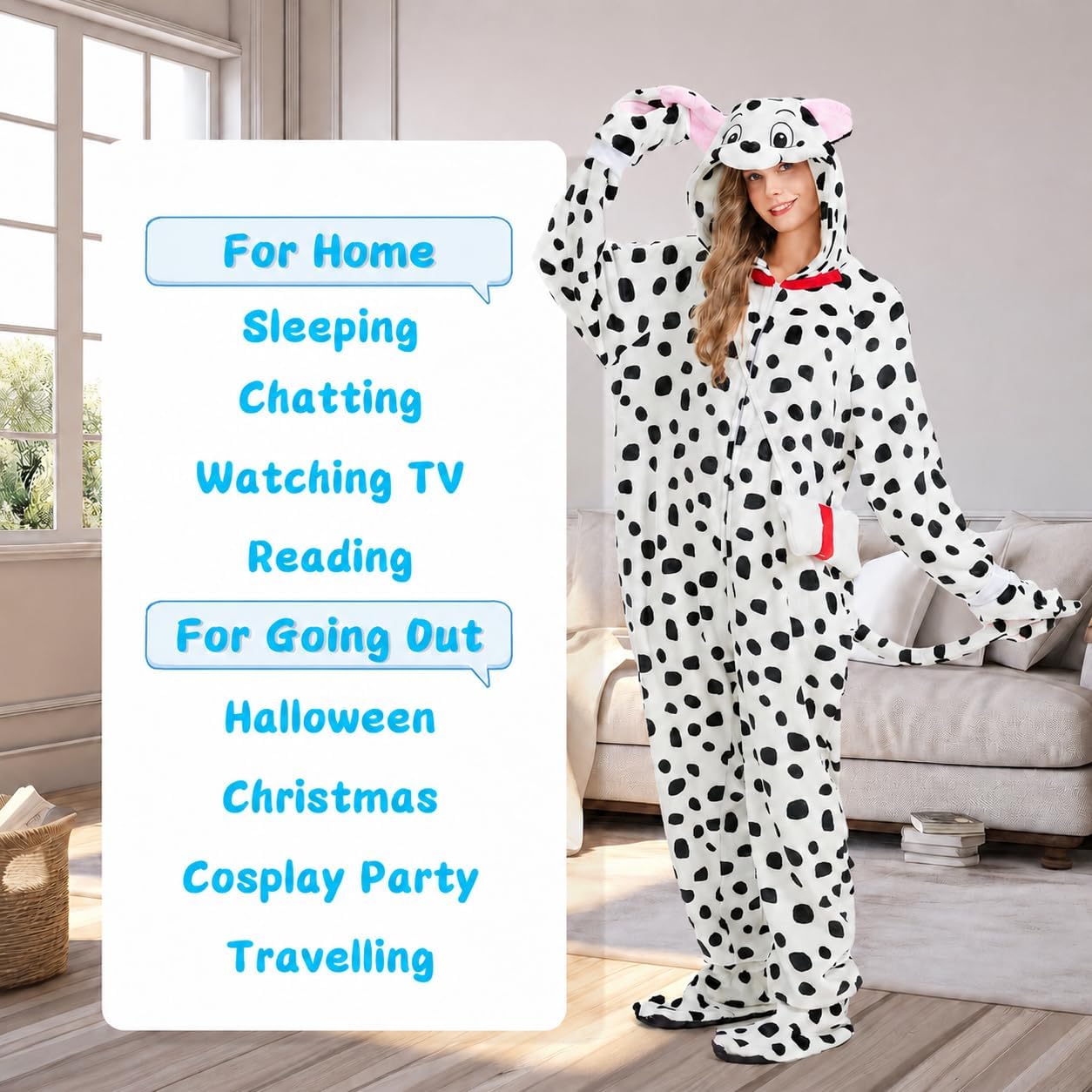 TIMSOPHIA Unisex Adult Animal Onesie Pajamas Halloween Fluffy Costume
